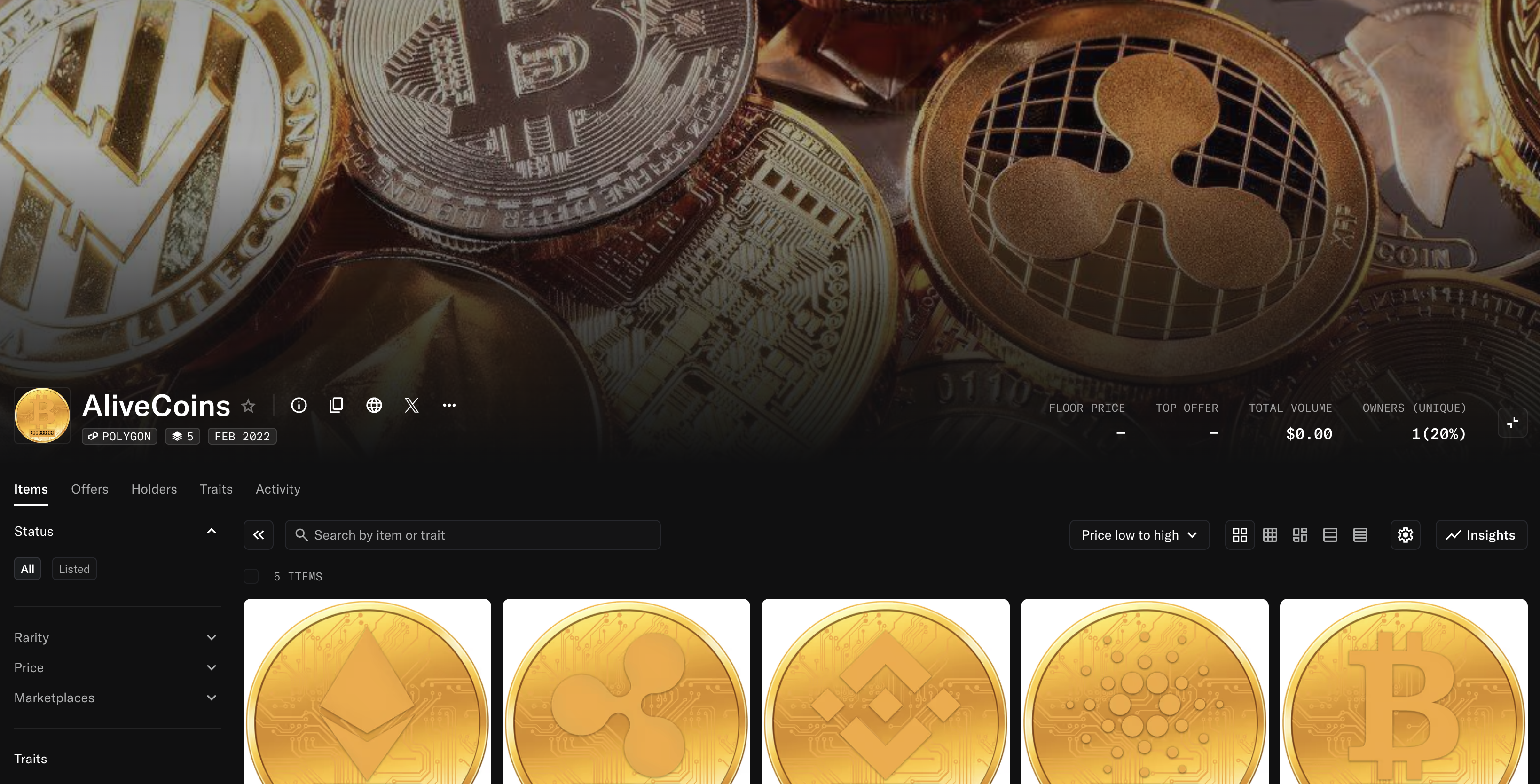 Alive Coins NFT Collection Showcase